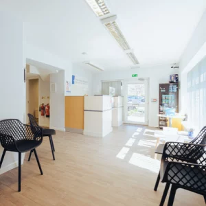 Close up of the inside of the Marquess Dental reception area
