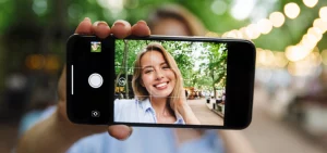 Woman taking a selfie smiling